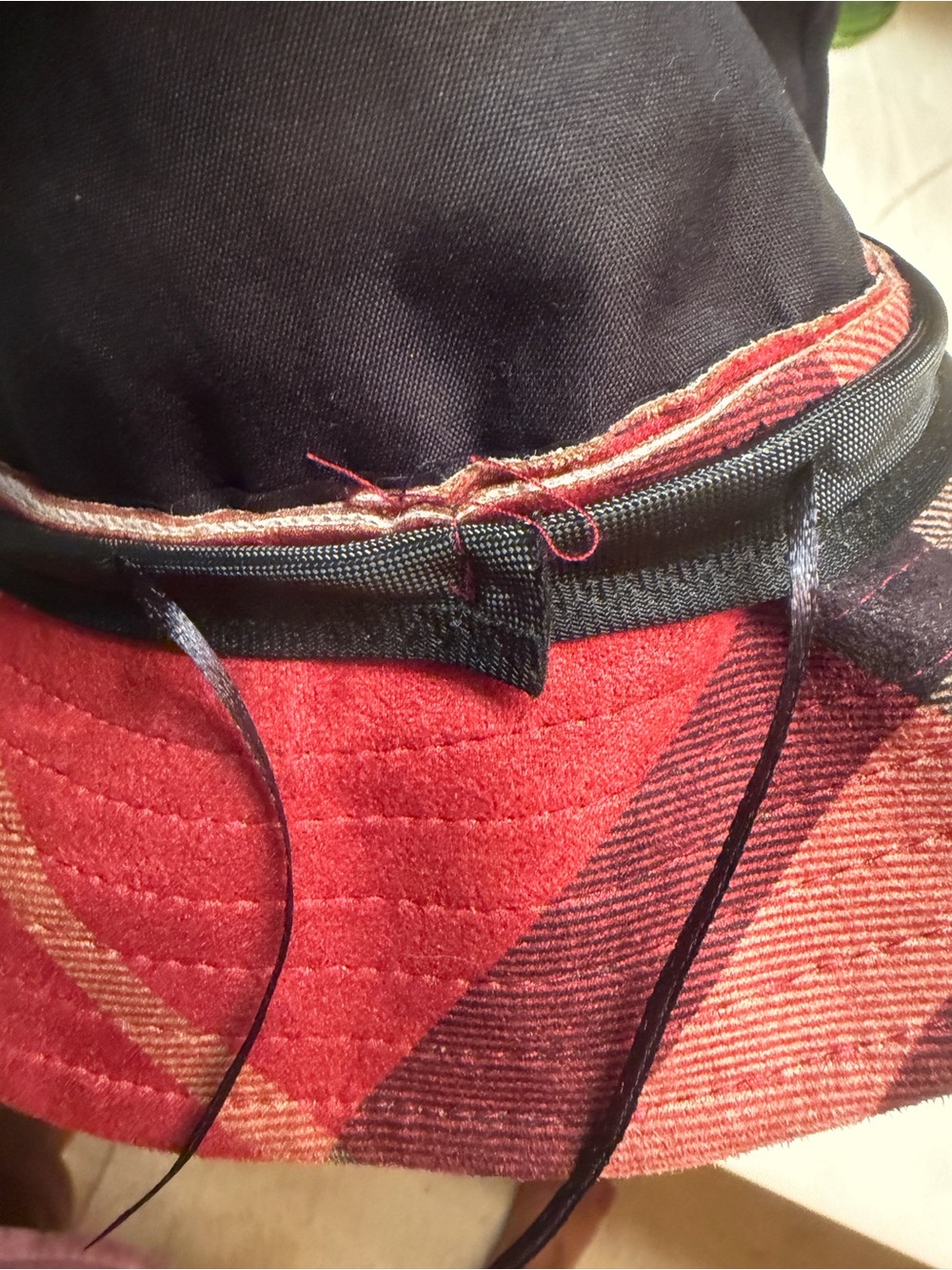 Plaid Red Bucket Hat - Women's Fashion Accessory - Picture 12 of 14